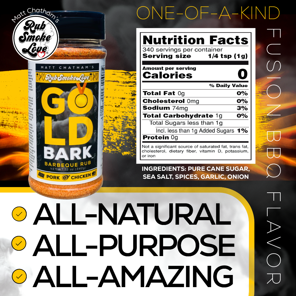 Gold Bark® BBQ Rub and Seasoning, Bulk Container | All-Purpose for Pork, Chicken and Fish (80oz) | by Matt Chatham