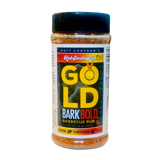 Gold Bark® Bold All-Natural BBQ Rub | All-Purpose with Jalapeño and Chipotle for Pork, Chicken and Fish (12oz) | by Matt Chatham