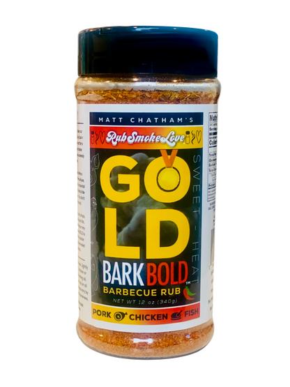Gold Bark® Bold All-Natural BBQ Rub | All-Purpose with Jalapeño and Chipotle for Pork, Chicken and Fish (12oz) | by Matt Chatham