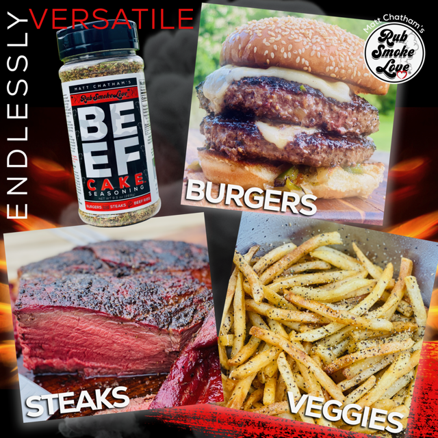 Beef Cake™ BBQ Rub and Seasoning, Bulk Size | All-Natural Low Sodium Blend for Steaks, Burgers, Brisket and More (63.3oz) | by Matt Chatham