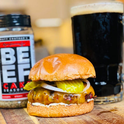Beef Cake™ BBQ Rub and Seasoning | All-Natural Low Sodium Blend for Steaks, Burgers, Brisket and More (9.5oz) | by Matt Chatham