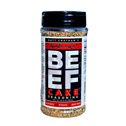 Beef Cake™ BBQ Rub and Seasoning | All-Natural Low Sodium Blend for Steaks, Burgers, Brisket and More (9.5oz) | by Matt Chatham