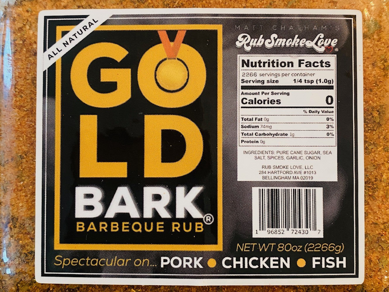 Gold Bark® BBQ Rub and Seasoning, Bulk Container | All-Purpose for Pork, Chicken and Fish (80oz) | by Matt Chatham