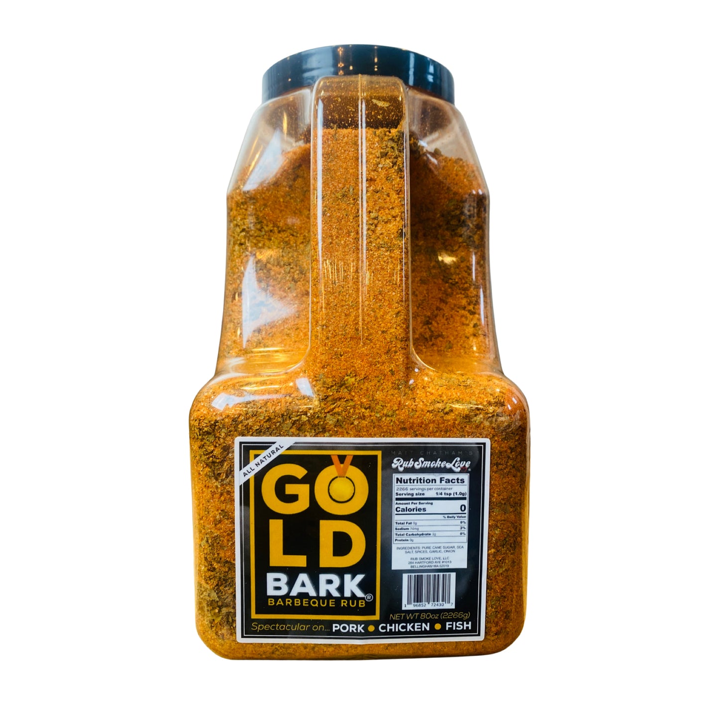 Gold Bark® BBQ Rub and Seasoning, Bulk Container | All-Purpose for Pork, Chicken and Fish (80oz) | by Matt Chatham