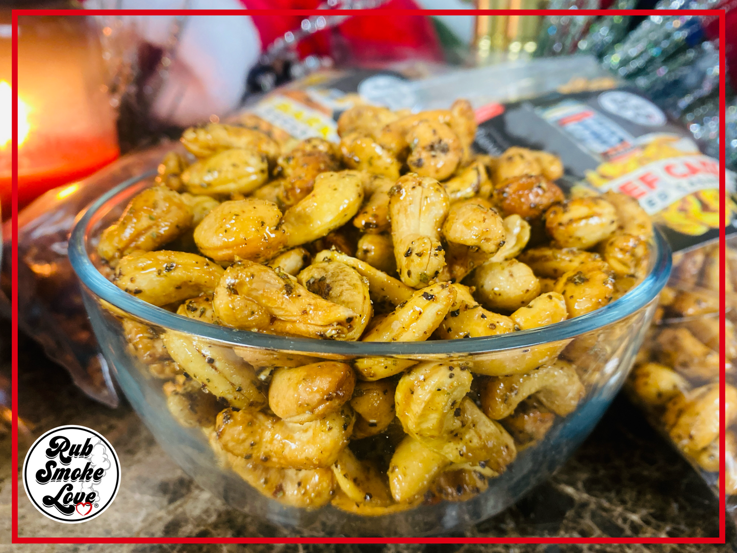 BEEF CAKE Glazed Cashews, 1 Pound Bag