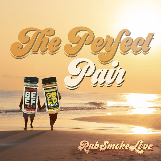 Rub Smoke Love® 2-Pack - Beef Cake™ and Gold Bark® All-Natural, All-Purpose, All-Amazing BBQ Rub - by Matt Chatham