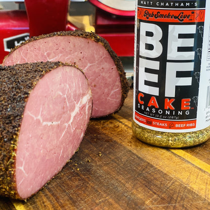 Beef Cake™ BBQ Rub and Seasoning | All-Natural Low Sodium Blend for Steaks, Burgers, Brisket and More (9.5oz) | by Matt Chatham